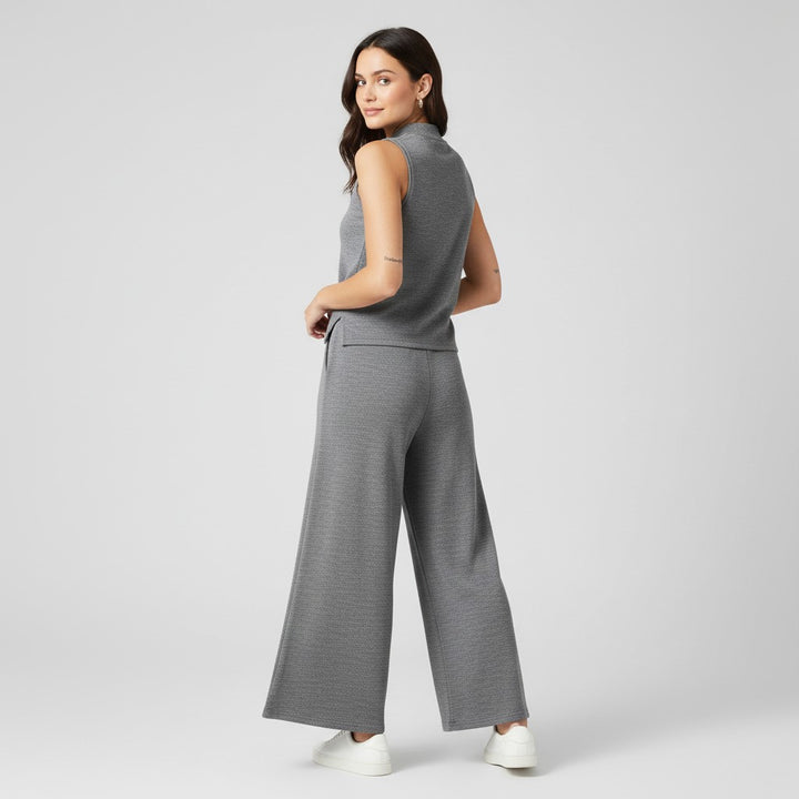 Sleeveless Top and Wide Leg Cropped Pants Set-Bon Voyage Vintage