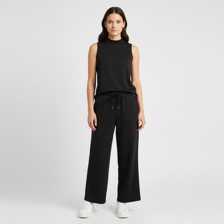 Sleeveless Top and Wide Leg Cropped Pants Set-Bon Voyage Vintage