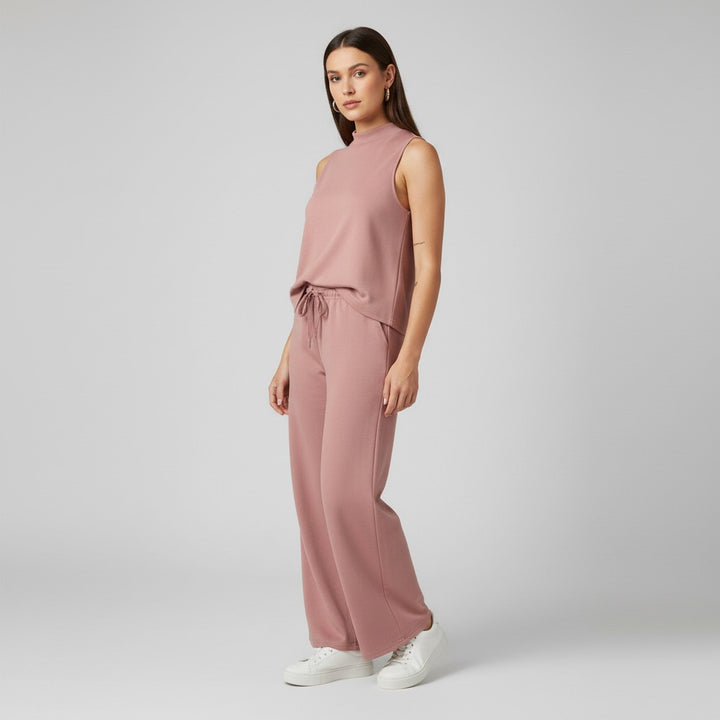 Sleeveless Top and Wide Leg Cropped Pants Set-Bon Voyage Vintage