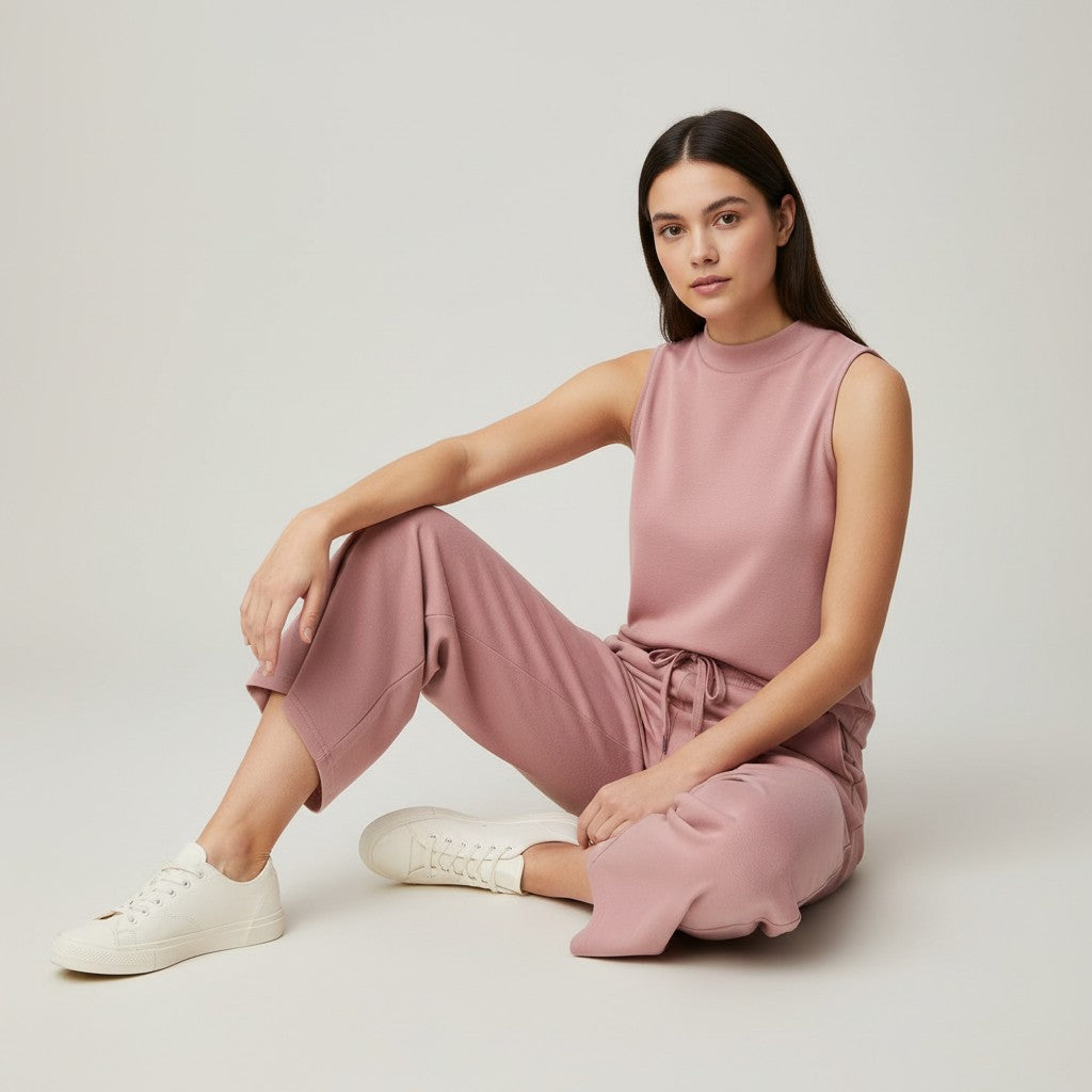 Sleeveless Top and Wide Leg Cropped Pants Set-Bon Voyage Vintage