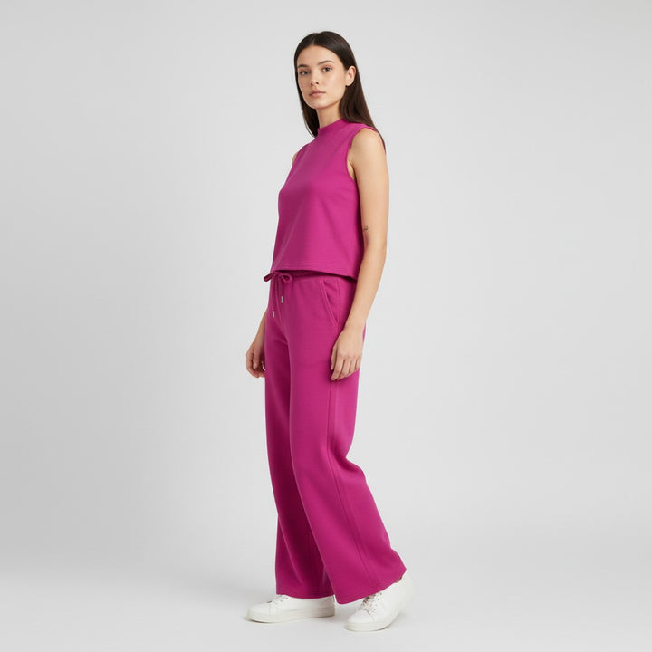 Sleeveless Top and Wide Leg Cropped Pants Set-Bon Voyage Vintage