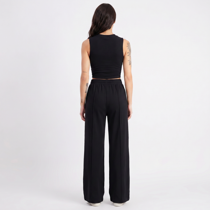 Sleeveless Top and Wide Leg Trousers Two Piece Set for Women-Bon Voyage Vintage