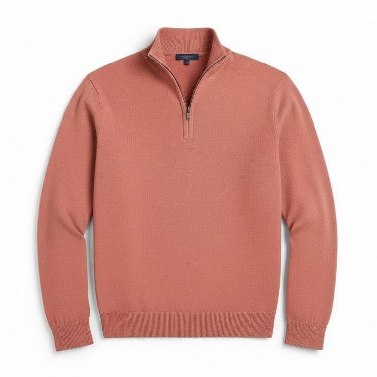 Slim Fit Quarter-Zip Cotton Sweater-Bon Voyage Vintage