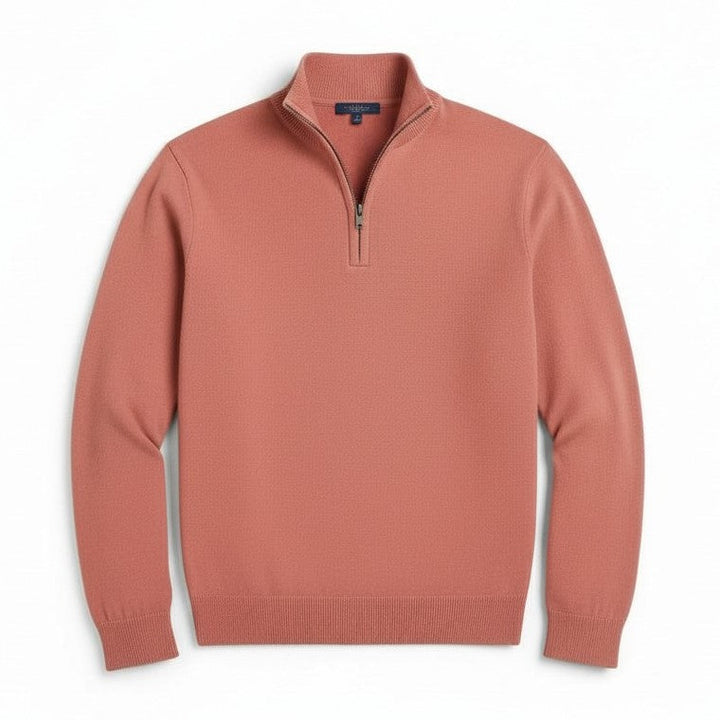 Slim Fit Quarter-Zip Cotton Sweater-Bon Voyage Vintage