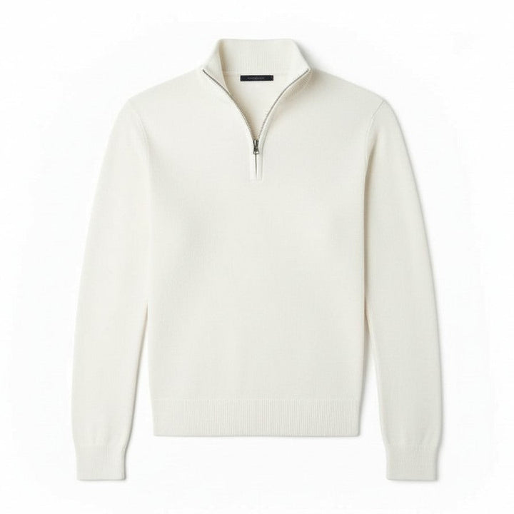 Slim Fit Quarter-Zip Cotton Sweater-Bon Voyage Vintage