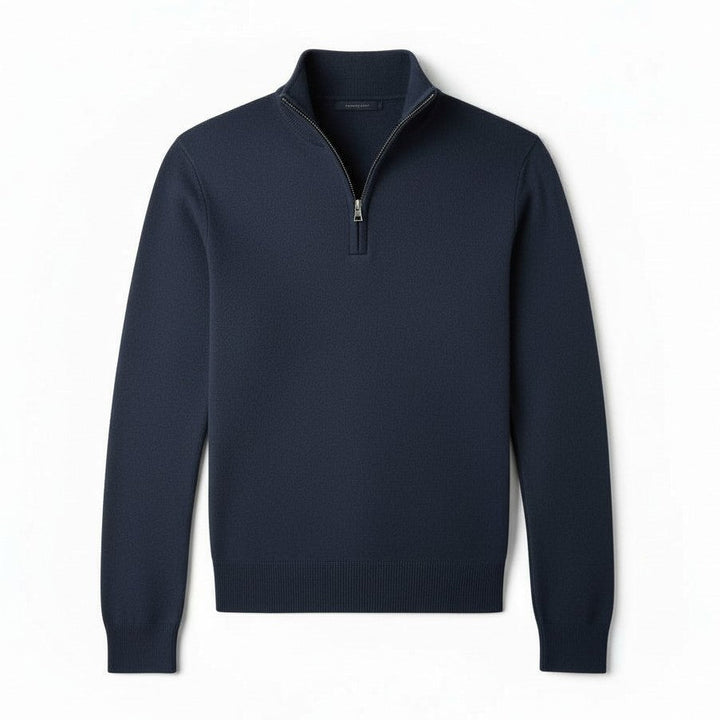 Slim Fit Quarter-Zip Cotton Sweater-Bon Voyage Vintage