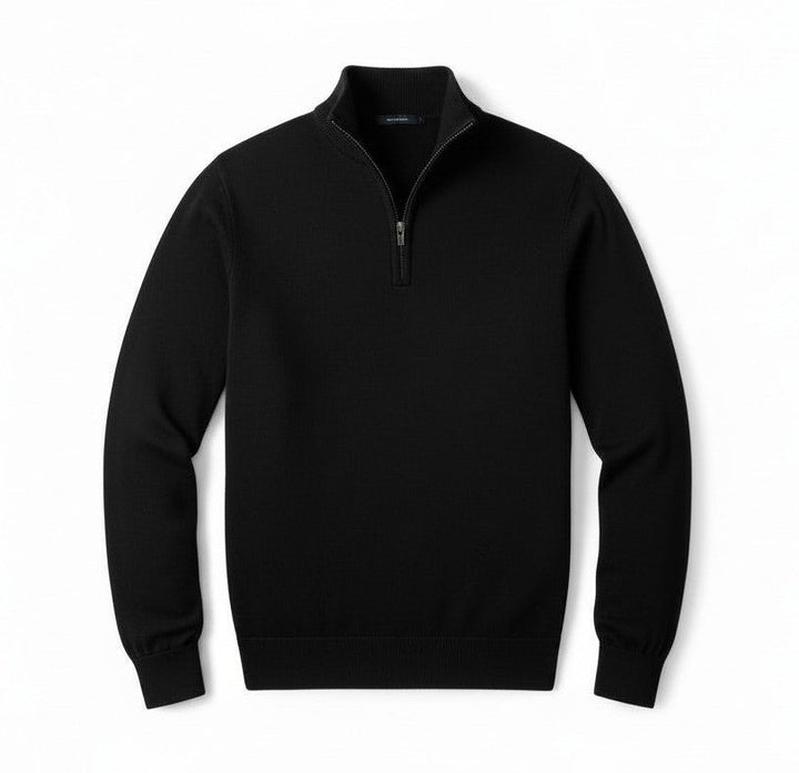 Slim Fit Quarter-Zip Cotton Sweater-Bon Voyage Vintage