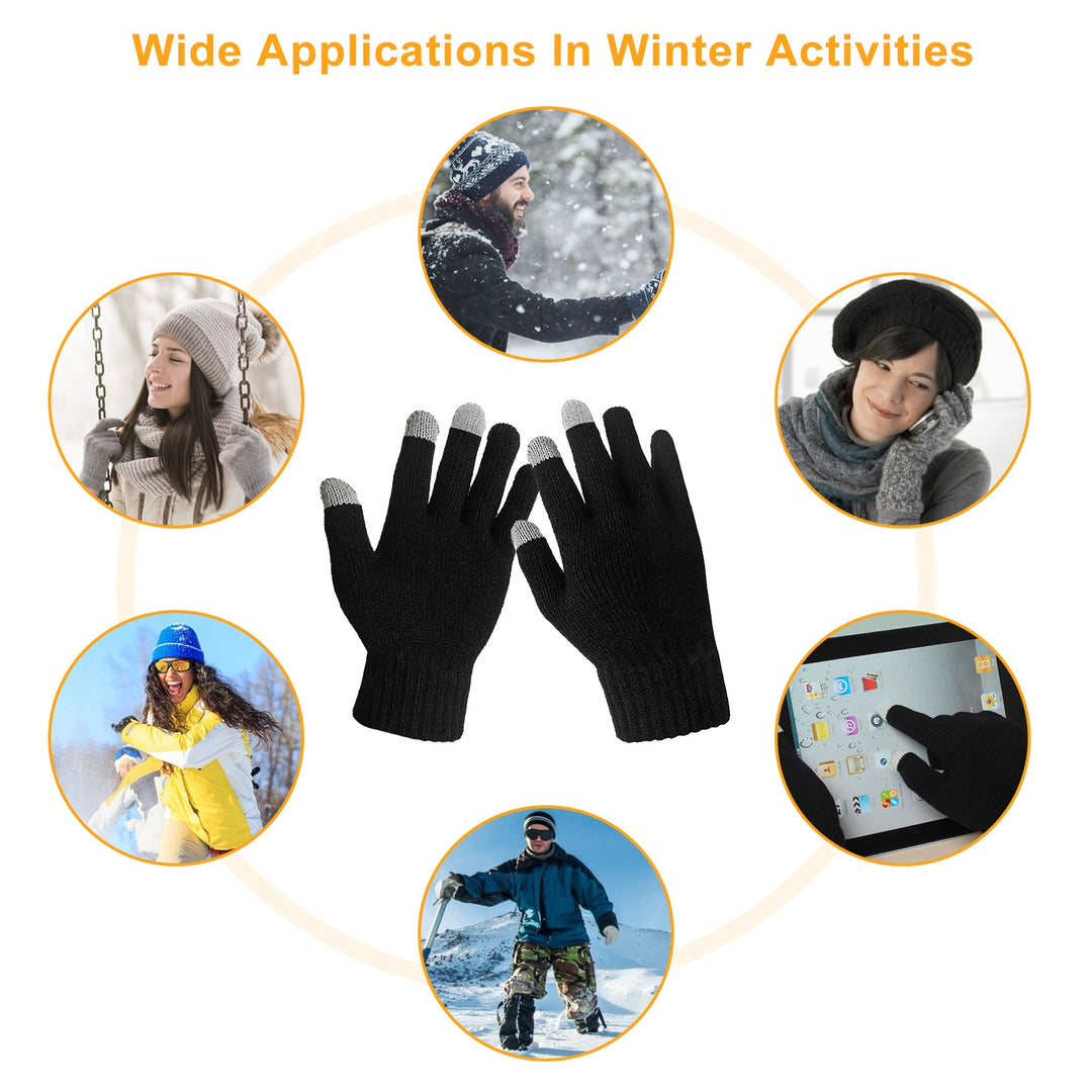 Touch Screen Full Finger Knitted Winter Gloves for Warm and Smart Use-Bon Voyage Vintage