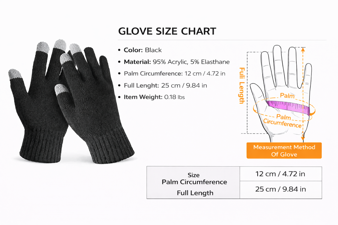 Touch Screen Full Finger Knitted Winter Gloves for Warm and Smart Use-Bon Voyage Vintage