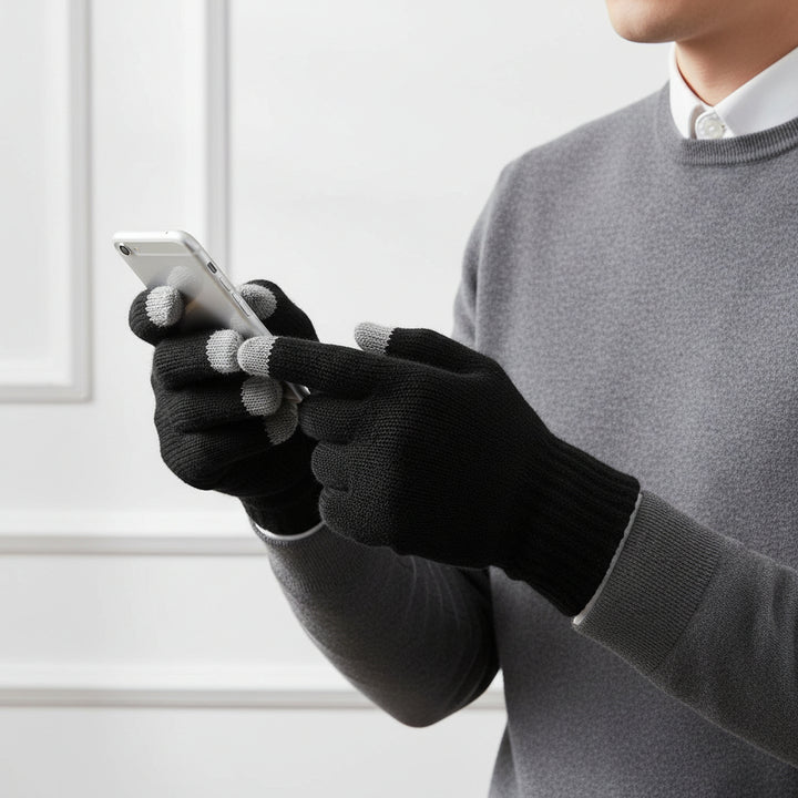 Touch Screen Full Finger Knitted Winter Gloves for Warm and Smart Use-Bon Voyage Vintage