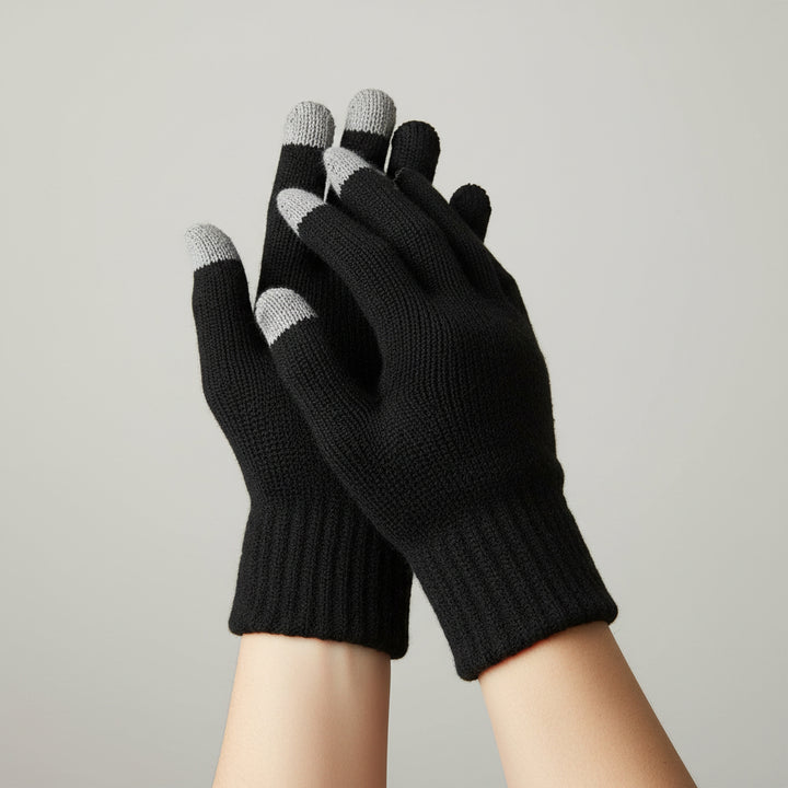 Touch Screen Full Finger Knitted Winter Gloves for Warm and Smart Use-Bon Voyage Vintage