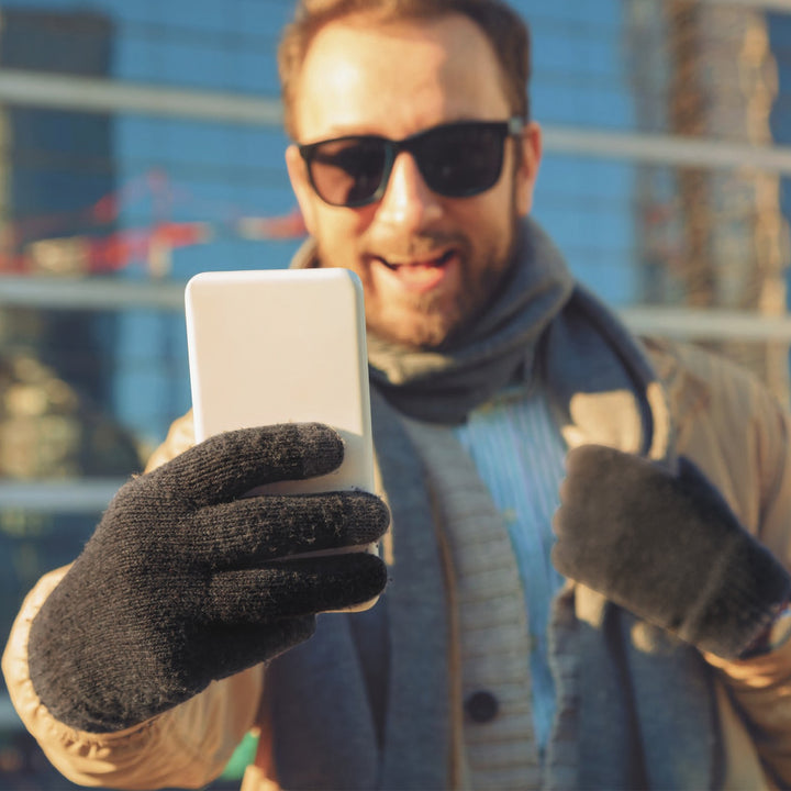 Touch Screen Full Finger Knitted Winter Gloves for Warm and Smart Use-Bon Voyage Vintage
