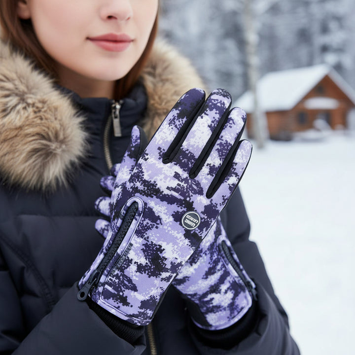 Touch Screen Waterproof Winter Riding Gloves Fleece Insulated Anti-Slip Gloves-Bon Voyage Vintage