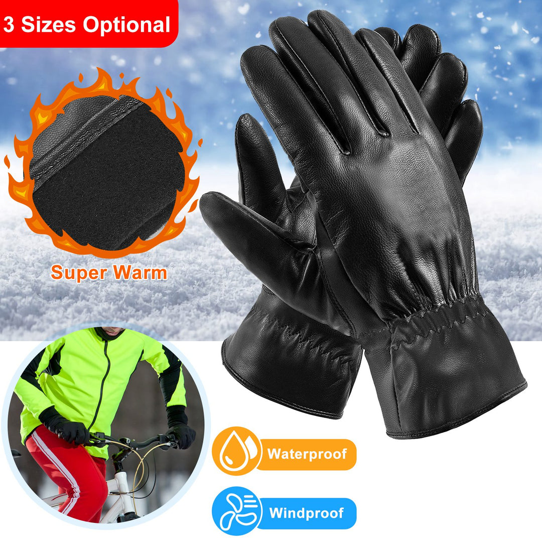 Unisex Leather Winter Gloves – Windproof and Warm-Bon Voyage Vintage