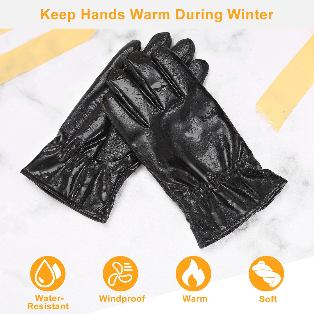 Unisex Leather Winter Gloves – Windproof and Warm-Bon Voyage Vintage
