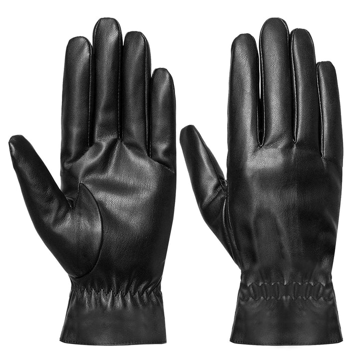 Unisex Leather Winter Gloves – Windproof and Warm-Bon Voyage Vintage