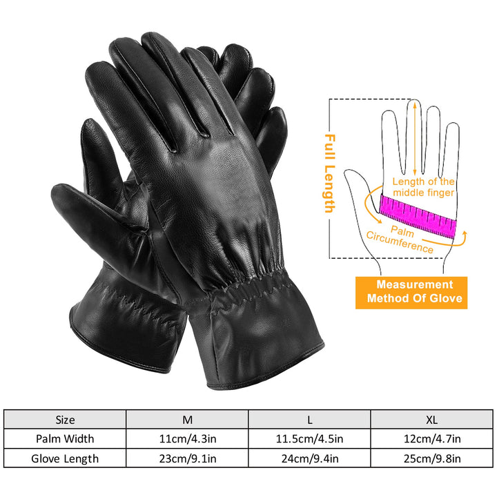 Unisex Leather Winter Gloves – Windproof and Warm-Bon Voyage Vintage