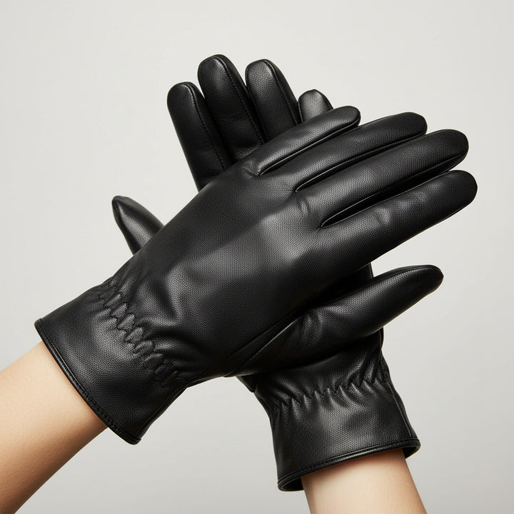 Unisex Leather Winter Gloves – Windproof and Warm-Bon Voyage Vintage