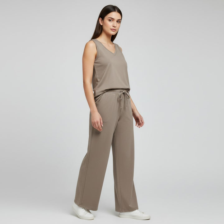 V-neck Vest and Casual Pants Set for Women-Bon Voyage Vintage