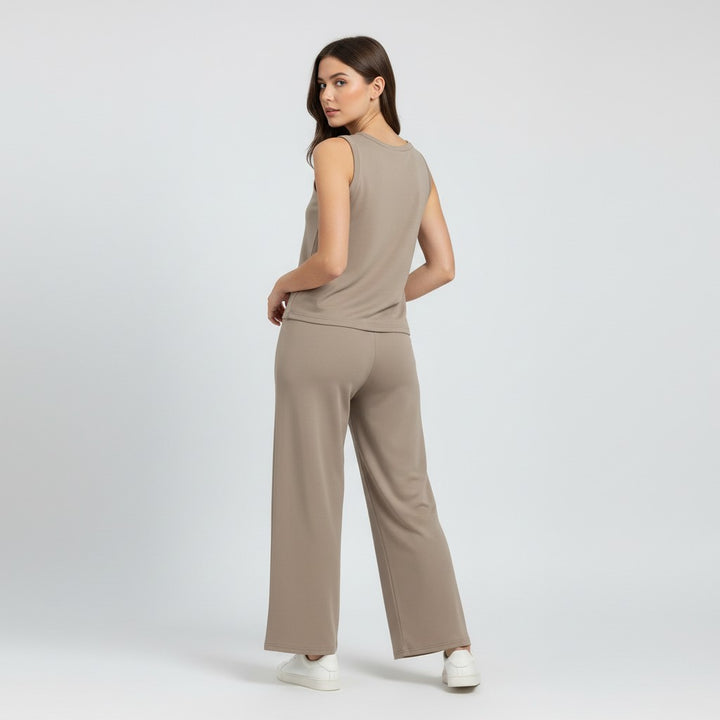 V-neck Vest and Casual Pants Set for Women-Bon Voyage Vintage