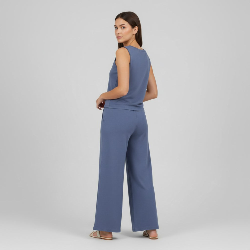 V-neck Vest and Casual Pants Set for Women-Bon Voyage Vintage
