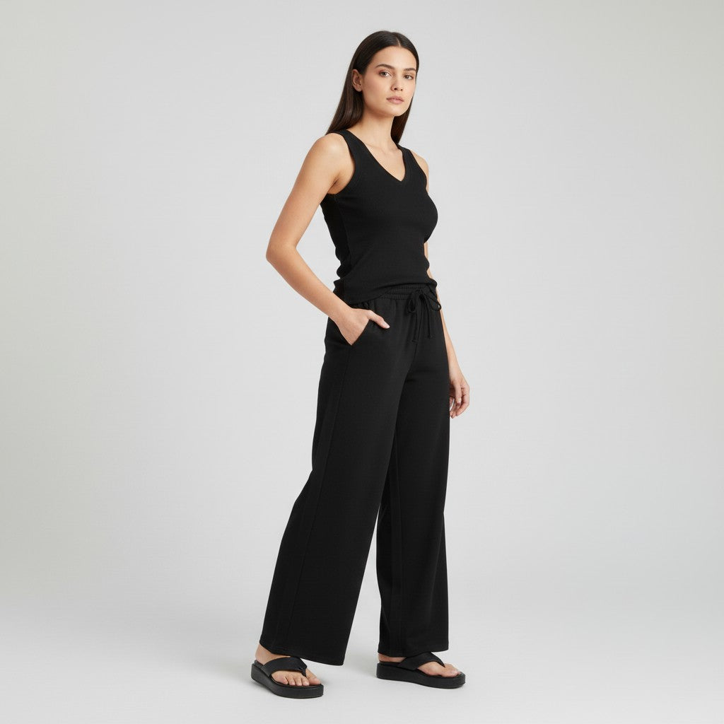 V-neck Vest and Casual Pants Set for Women-Bon Voyage Vintage