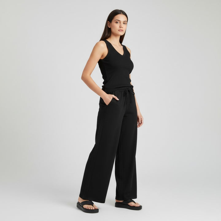 V-neck Vest and Casual Pants Set for Women-Bon Voyage Vintage