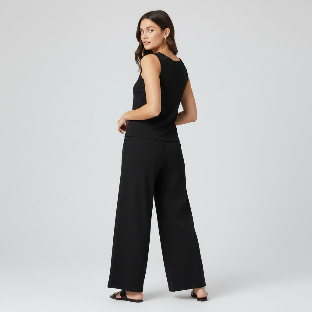 V-neck Vest and Casual Pants Set for Women-Bon Voyage Vintage