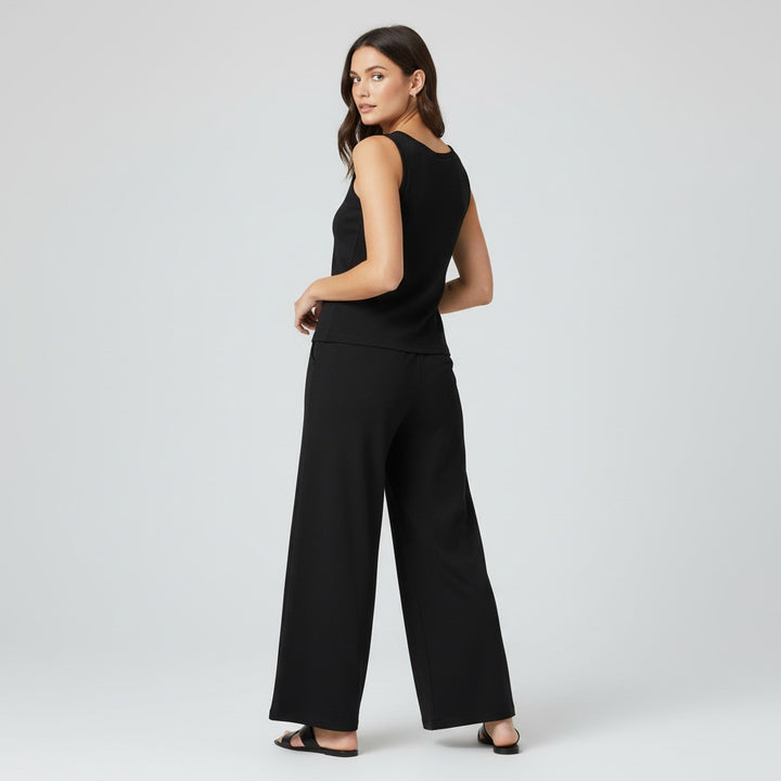 V-neck Vest and Casual Pants Set for Women-Bon Voyage Vintage