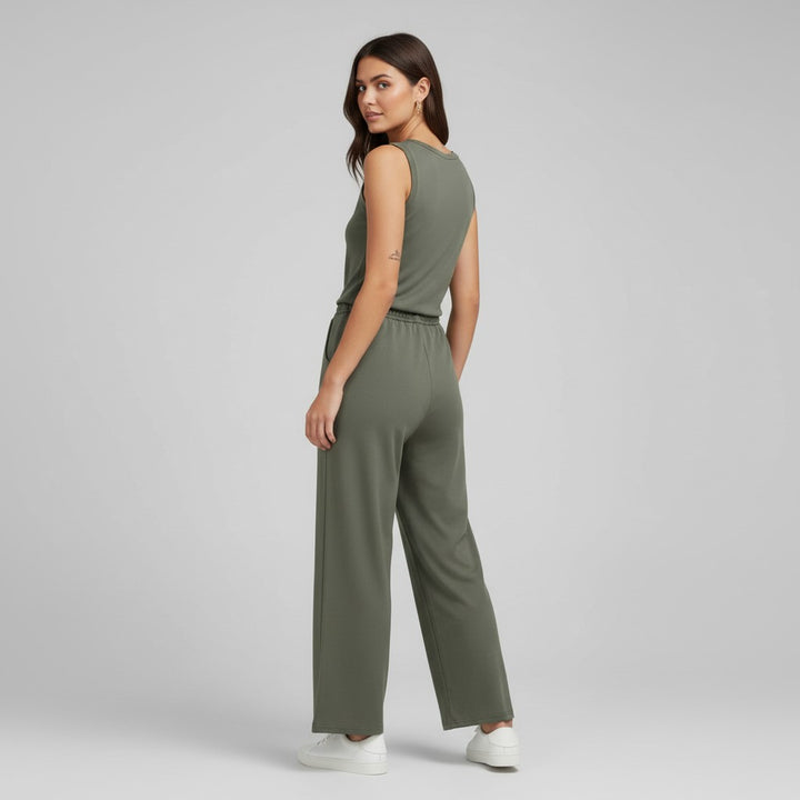 V-neck Vest and Casual Pants Set for Women-Bon Voyage Vintage