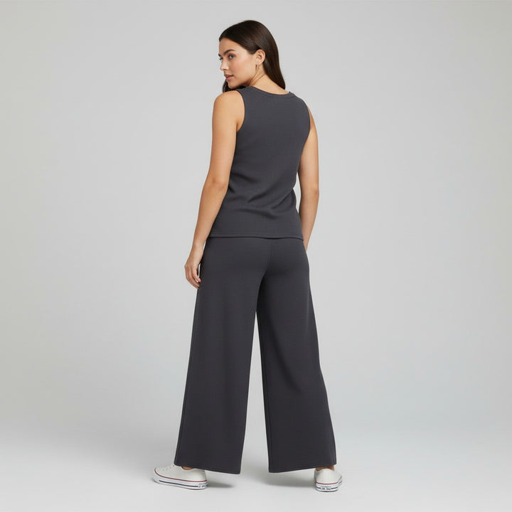 V-neck Vest and Casual Pants Set for Women-Bon Voyage Vintage