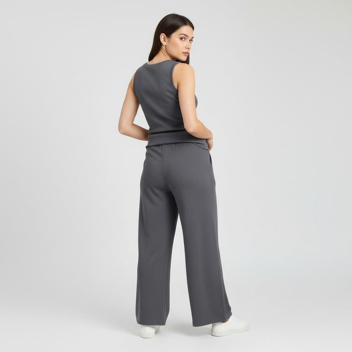 V-neck Vest and Casual Pants Set for Women-Bon Voyage Vintage