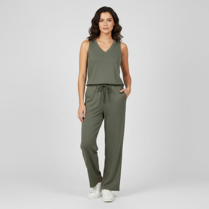 V-neck Vest and Casual Pants Set for Women-Bon Voyage Vintage