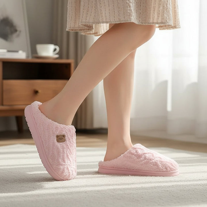 Warm & Cozy Teddy Bear Slippers for Women-Bon Voyage Vintage