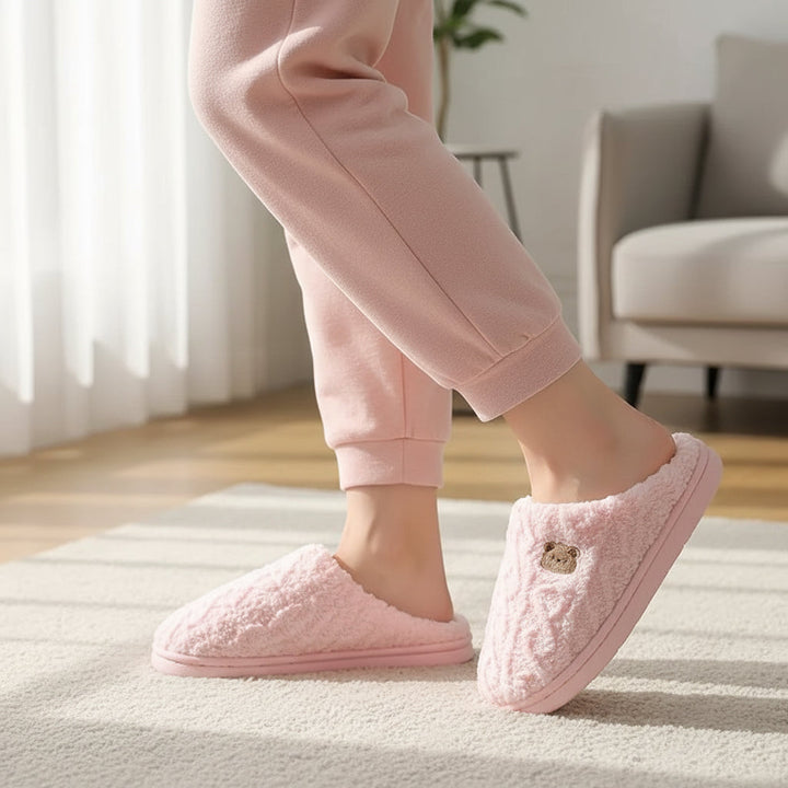Warm & Cozy Teddy Bear Slippers for Women-Bon Voyage Vintage