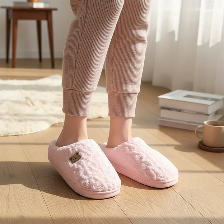 Warm & Cozy Teddy Bear Slippers for Women-Bon Voyage Vintage