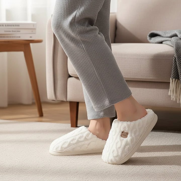 Warm & Cozy Teddy Bear Slippers for Women-Bon Voyage Vintage