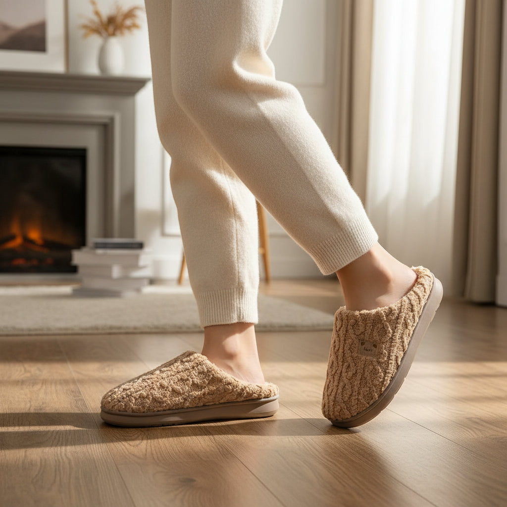 Warm & Cozy Teddy Bear Slippers for Women-Bon Voyage Vintage
