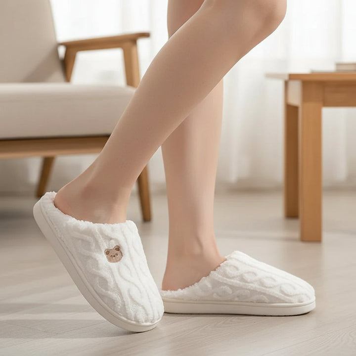 Warm & Cozy Teddy Bear Slippers for Women-Bon Voyage Vintage