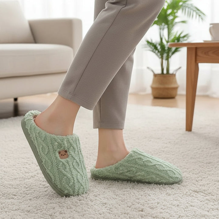 Warm & Cozy Teddy Bear Slippers for Women-Bon Voyage Vintage