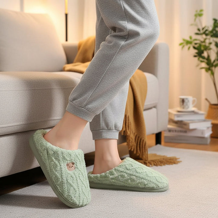 Warm & Cozy Teddy Bear Slippers for Women-Bon Voyage Vintage