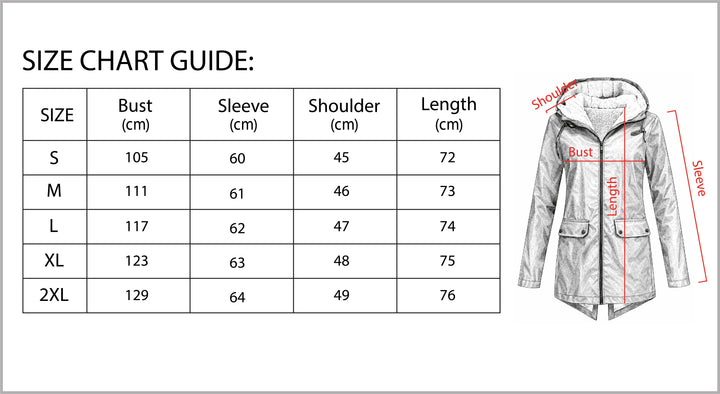 Waterproof Hooded Trench Coat Fleece-Lined Mid-Length Jacket-Bon Voyage Vintage