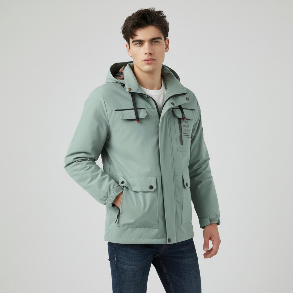 Windproof Hooded Cold Weather Coat For Men's-Bon Voyage Vintage
