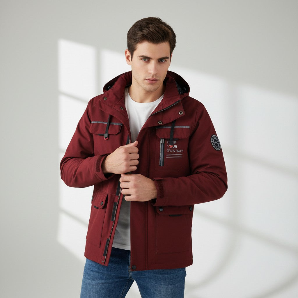 Windproof Hooded Cold Weather Coat For Men's-Bon Voyage Vintage