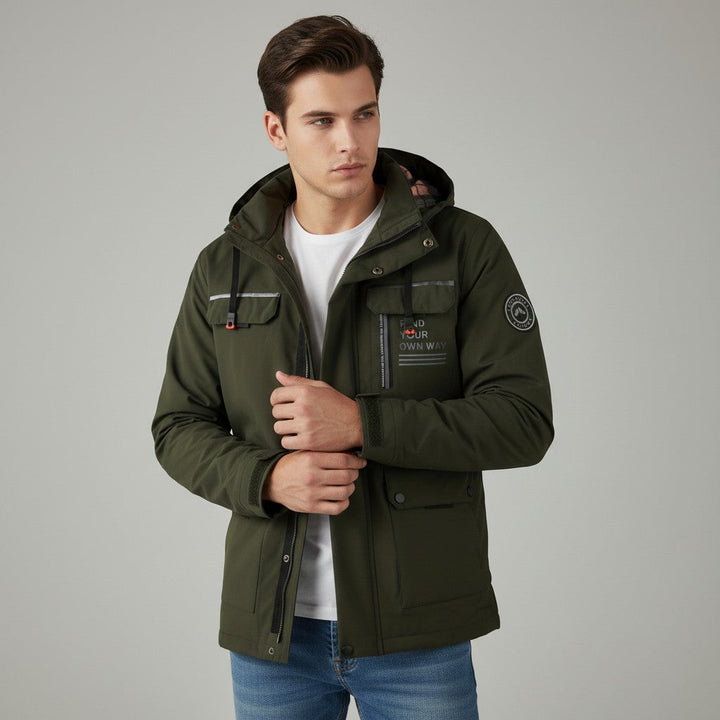 Windproof Hooded Cold Weather Coat For Men's-Bon Voyage Vintage