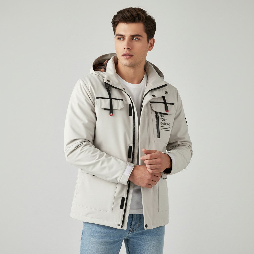 Windproof Hooded Cold Weather Coat For Men's-Bon Voyage Vintage
