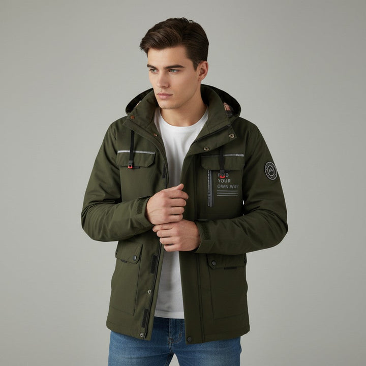 Windproof Hooded Cold Weather Coat For Men's-Bon Voyage Vintage