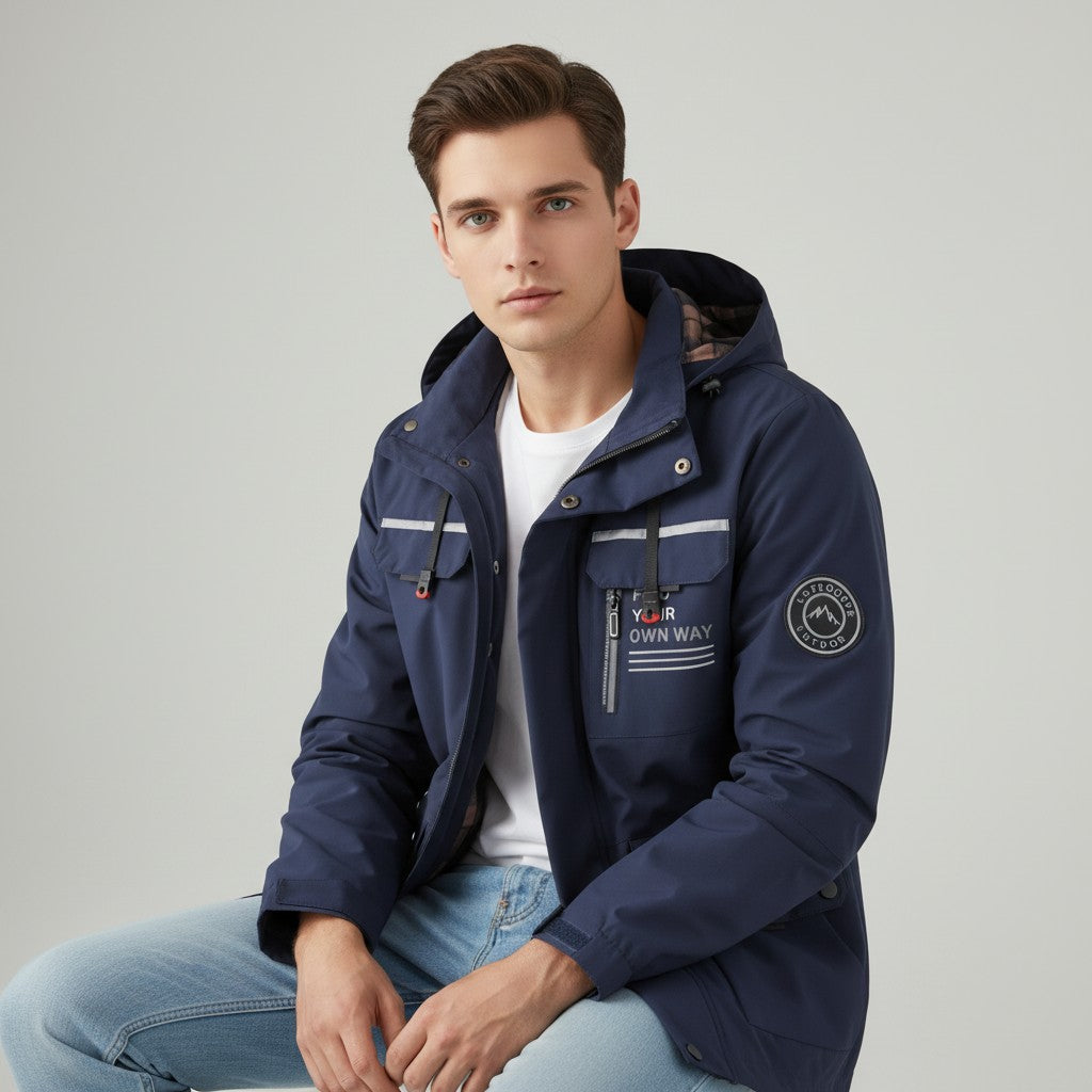 Windproof Hooded Cold Weather Coat For Men's-Bon Voyage Vintage