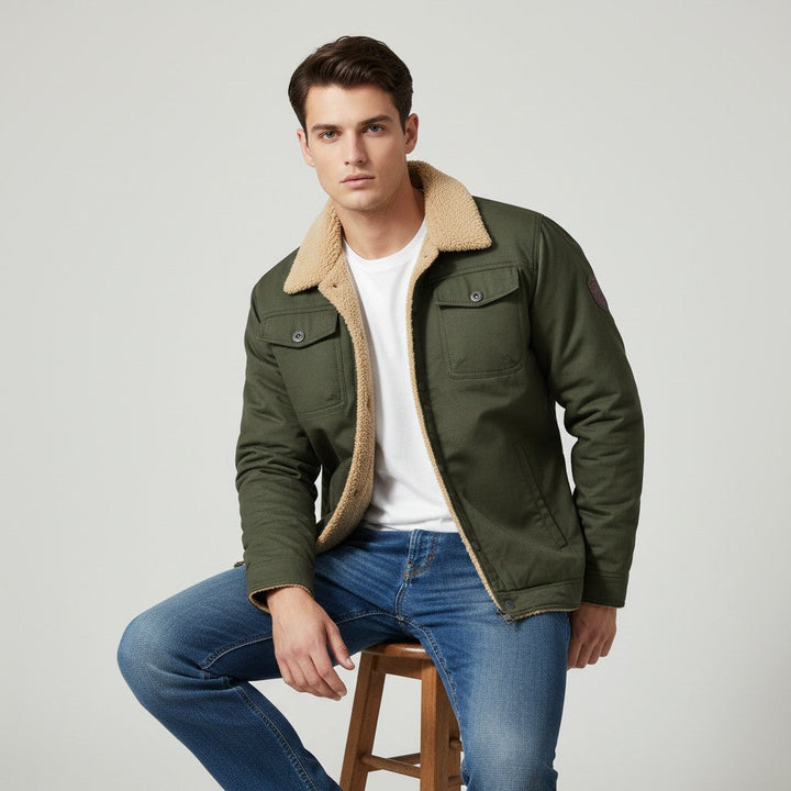 Winter Bomber Jacket Cotton Blend Cold Weather Outerwear-Bon Voyage Vintage