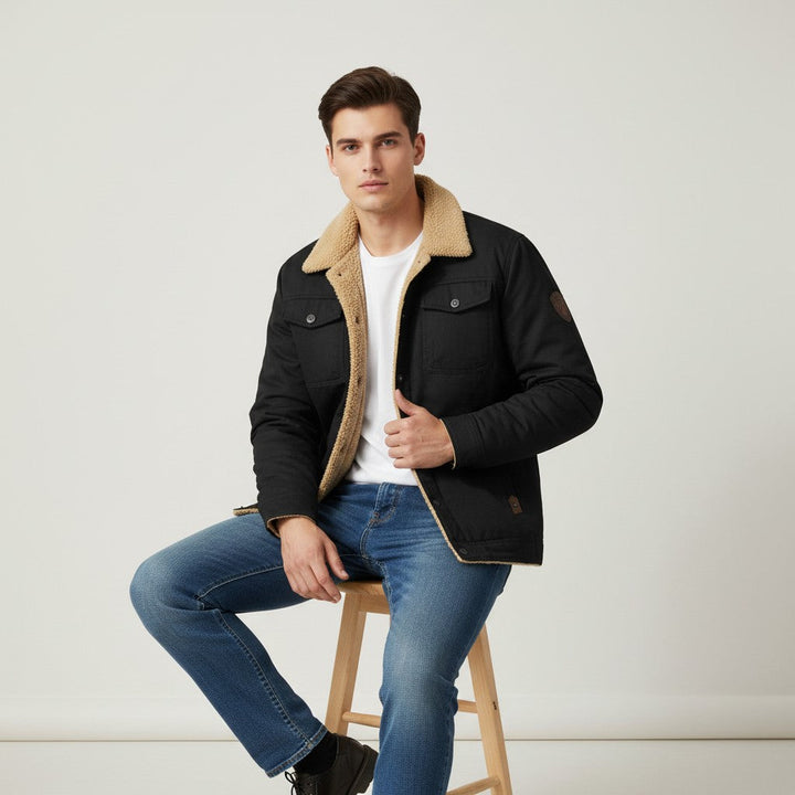 Winter Bomber Jacket Cotton Blend Cold Weather Outerwear-Bon Voyage Vintage